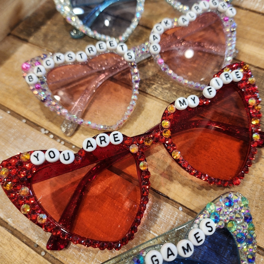 Backstreet Boys Bling Heart Sunglasses Crystal Sphere Tour Custom You Are Fire